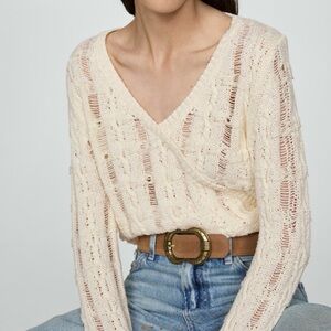 MNG Textured Crossover Sweater
